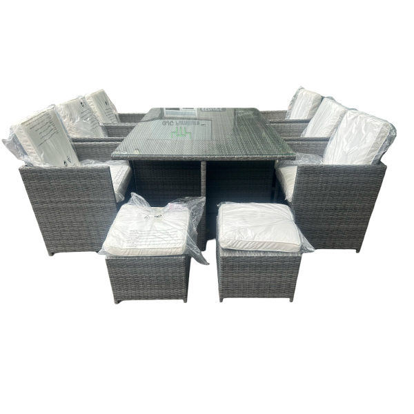 10 Seater Cube Rattan Patio Dining Set